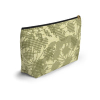 Floral Plaid Accessory Pouch w T-bottom in Green